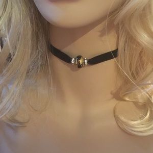 Chocker on velvet.  Adjustable.  Murano Glass.