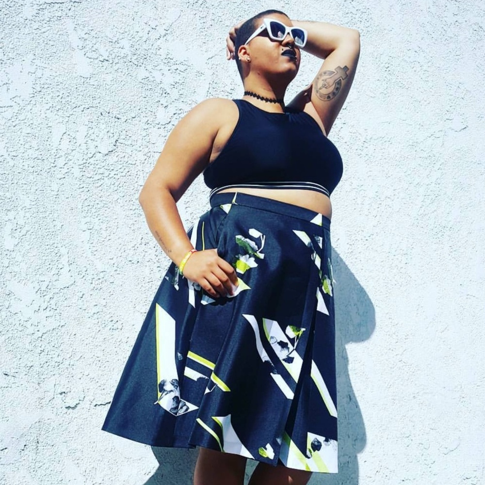 Black and Green Skirt