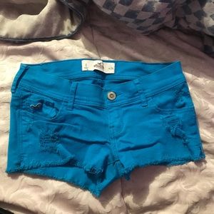 Blue distressed Hollister shorts size 0