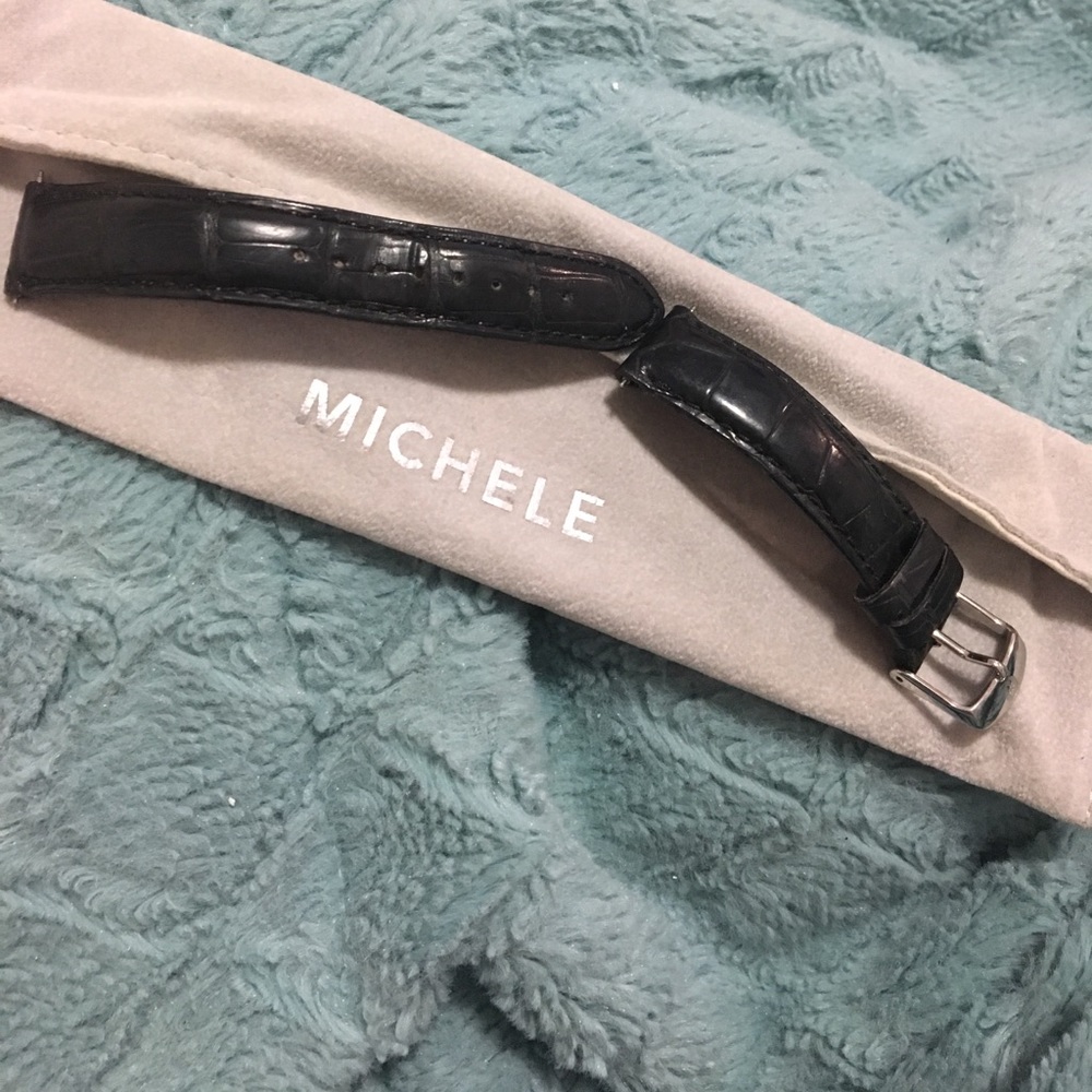 Michele leather black band