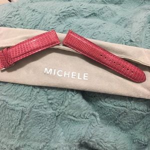 Michele leather pink band for watch