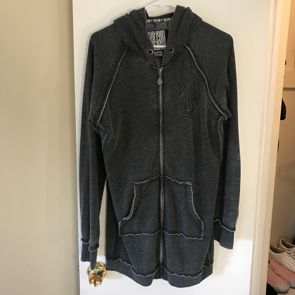 Oversized Grey Volcom Zip Up