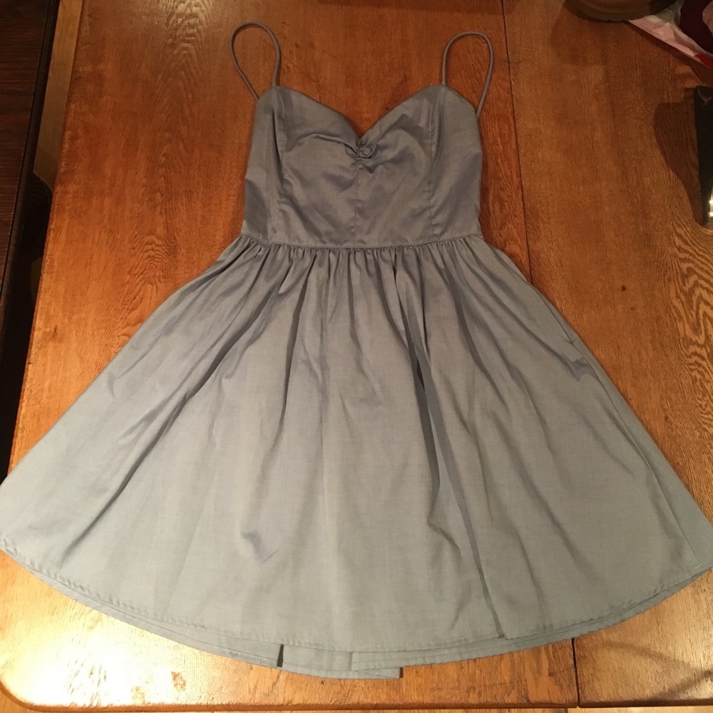 Light Blue Dress with Corset Back