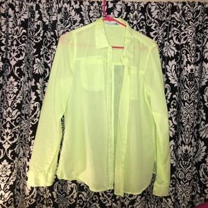 Yellow/Green Button Down Thin Flannel