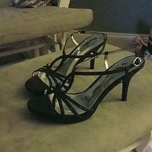 Touch of Nina black strap heel sandals