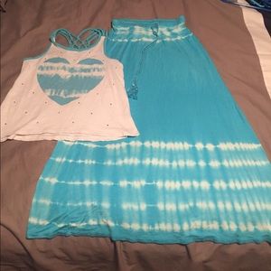 Cute and comfy Justice skirt and shirt!