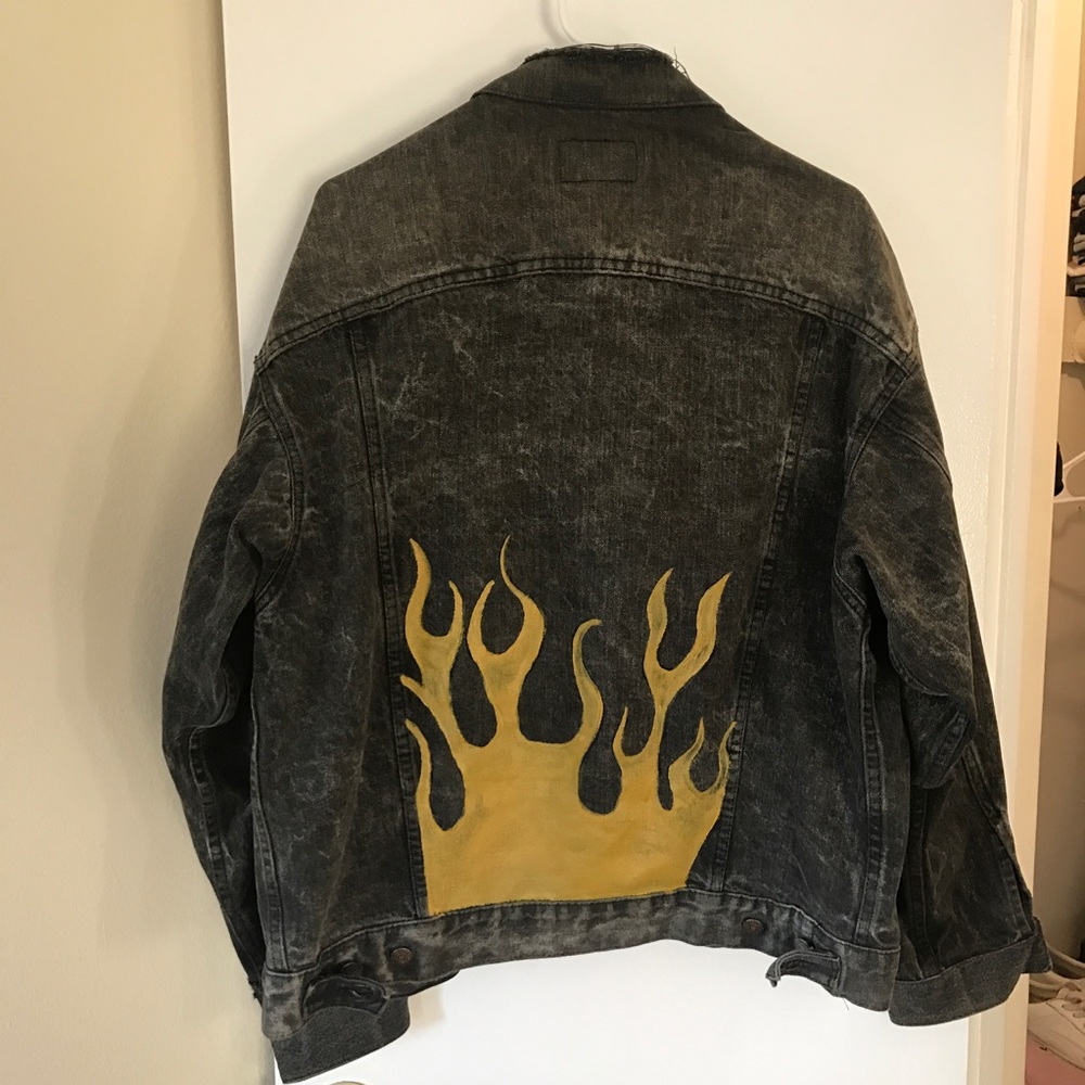 Custom Levi's Black Denim Jacket