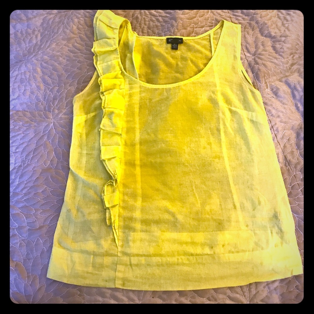 Anthropologie linen ruffle tank (Fei brand)
