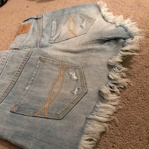 High waisted jean shorts