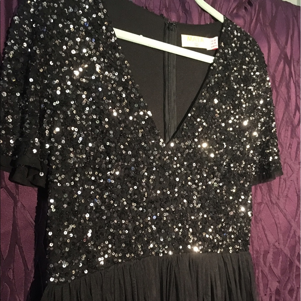 ASOS Maya (tall) Black Sequins Dress - Size 6