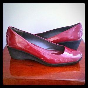 Price ⬇︎ Real Leather Red Patent Wedges