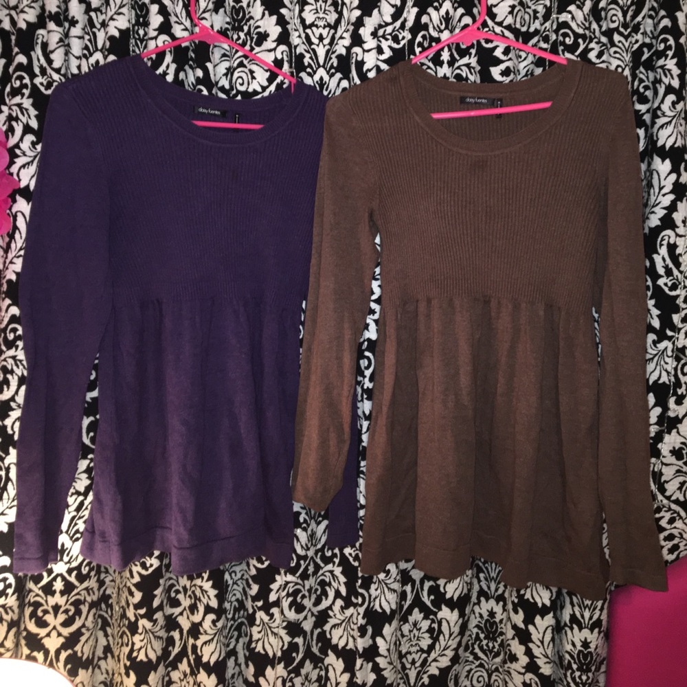 Purple and Brown Sweaters