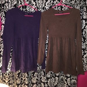 Purple and Brown Sweaters