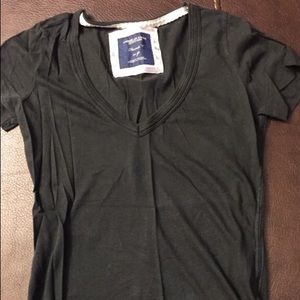 American Eagle Black V Neck Shirt