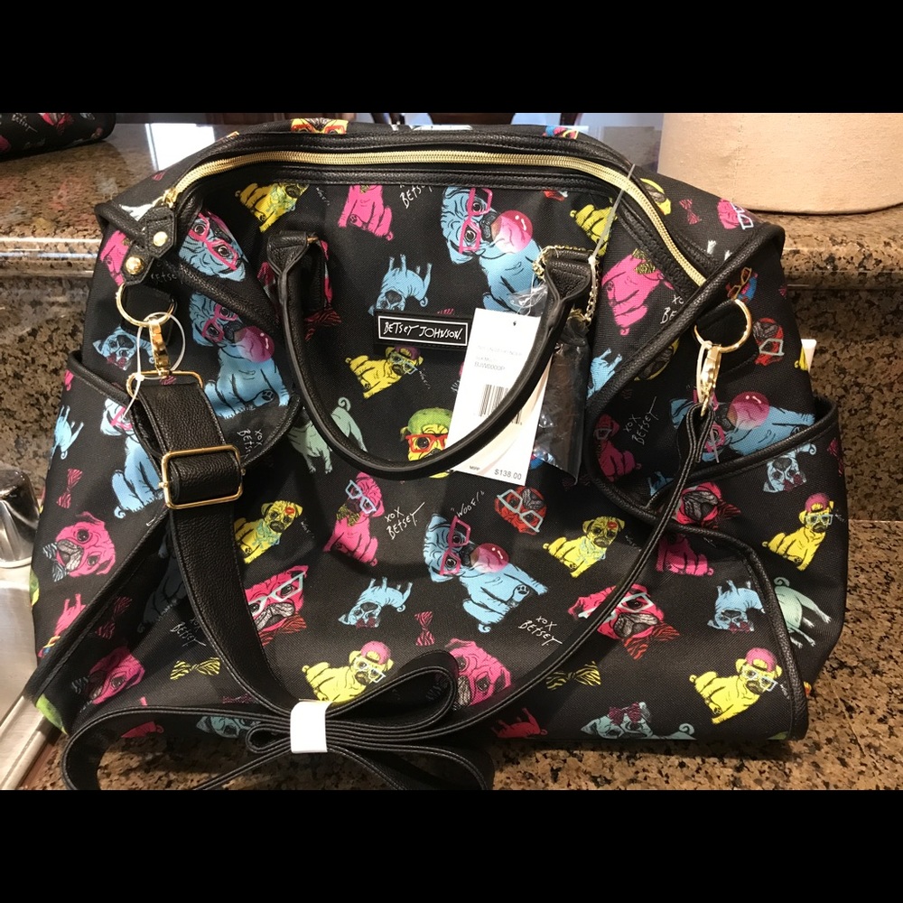 NWT Betsey Johnson Pugz Duffle Bag
