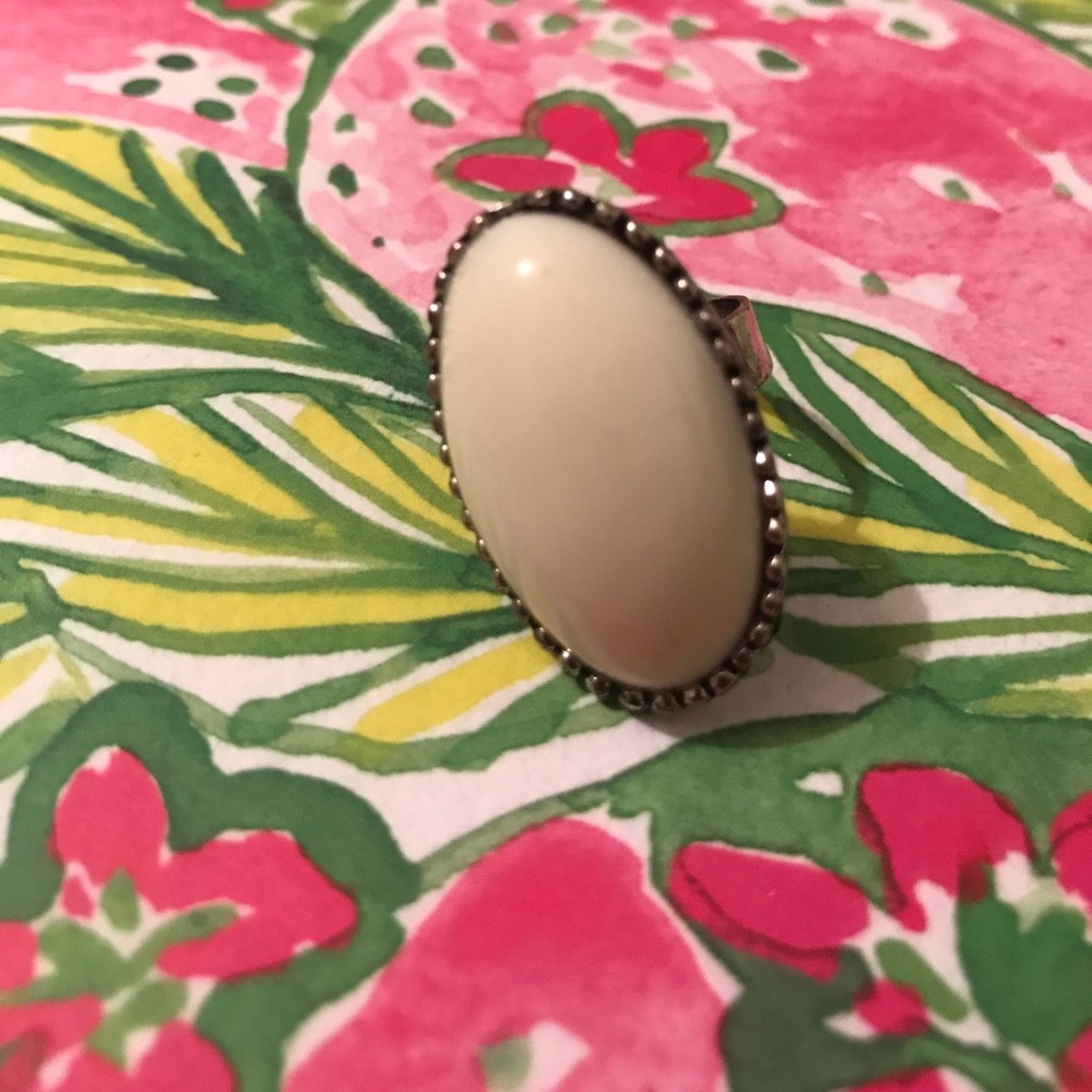 New White Stone Adjustable Ring