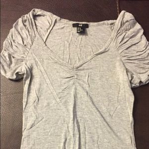 H&M gray scoop-neck blouse
