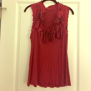 Anthropologie One September Red top