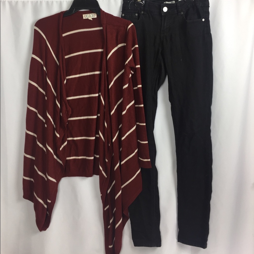 Indigo Size 3 Jeans, Pink Rose S Cardigan