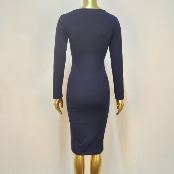 Dark Blue Bodycon Dress - Picture 3 of 3