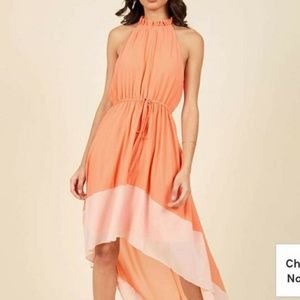 🚫SOLD🛇 Befitting of Fame maxi dress in peach, 1X