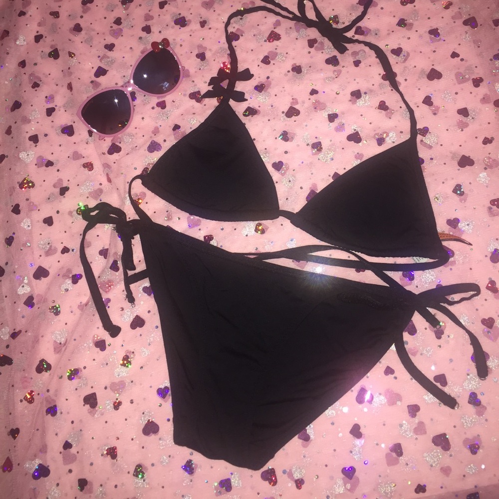 Juicy Couture Beach Swim Black String Bikini S