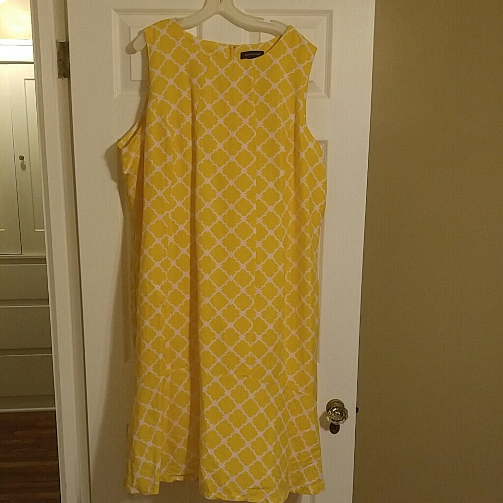 Yellow and White Ashley Stewart dress NWT