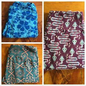 3 pairs of OS LuLaRoe leggings in good condition