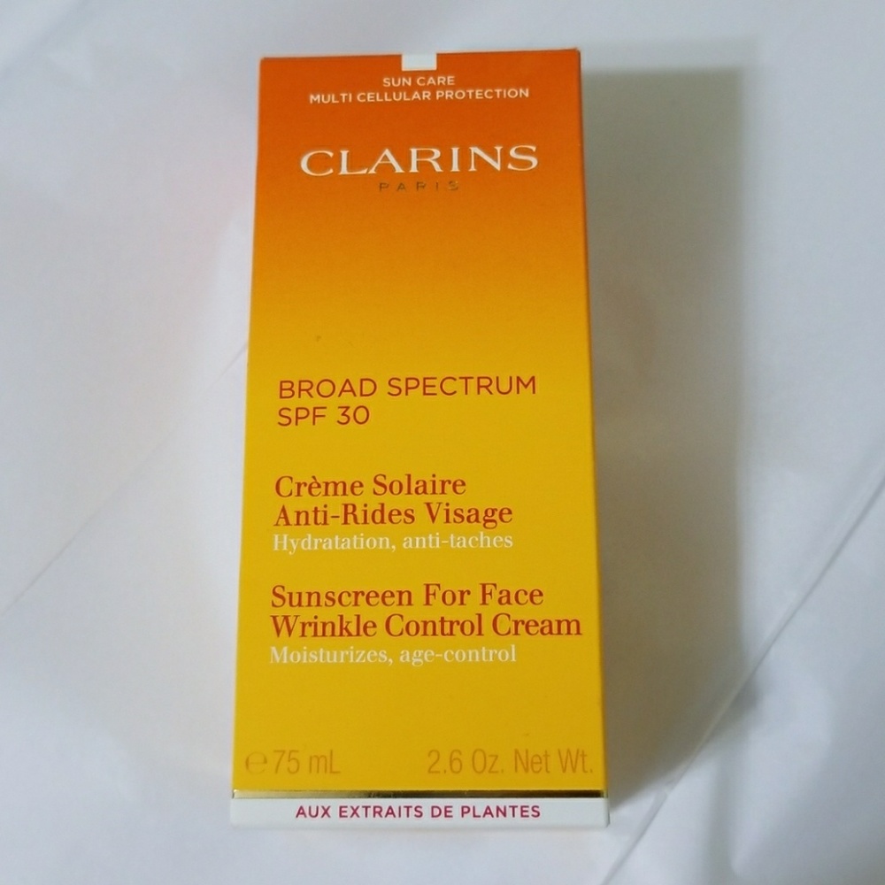 Clarins Sunscreen for face/wrinkle control