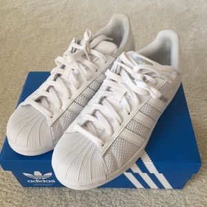 Adidas white superstars