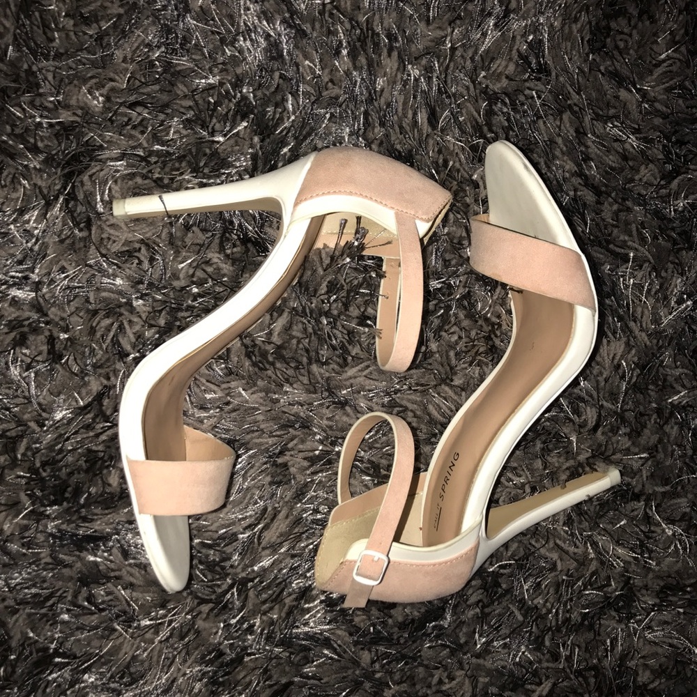 Call it spring pink and white heels