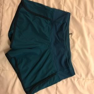 Teal lululemon speed shorts