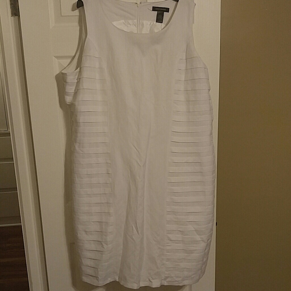 White Fitted Ashley Stewart Dress