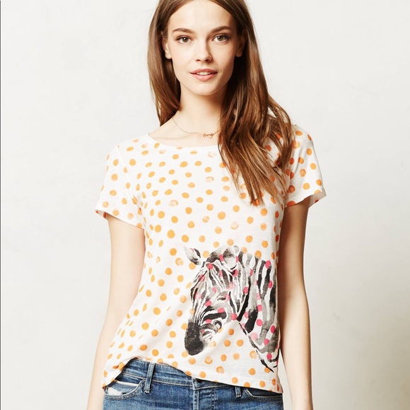 Anthropologie Tops - Anthropologie Postmark Polka Dot Zebra Top