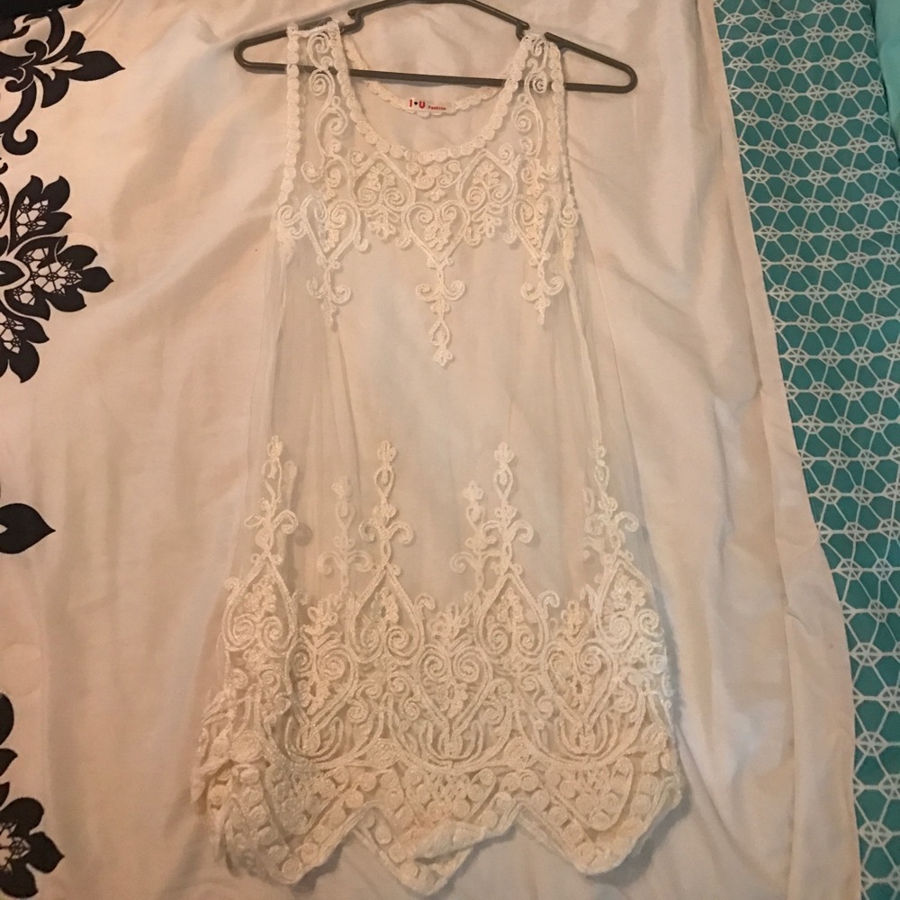 Lace sheer cover up