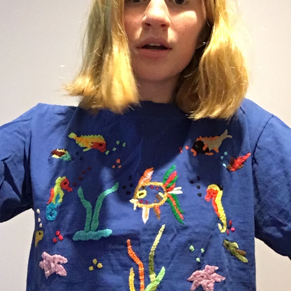 hand embroidered tee shirt