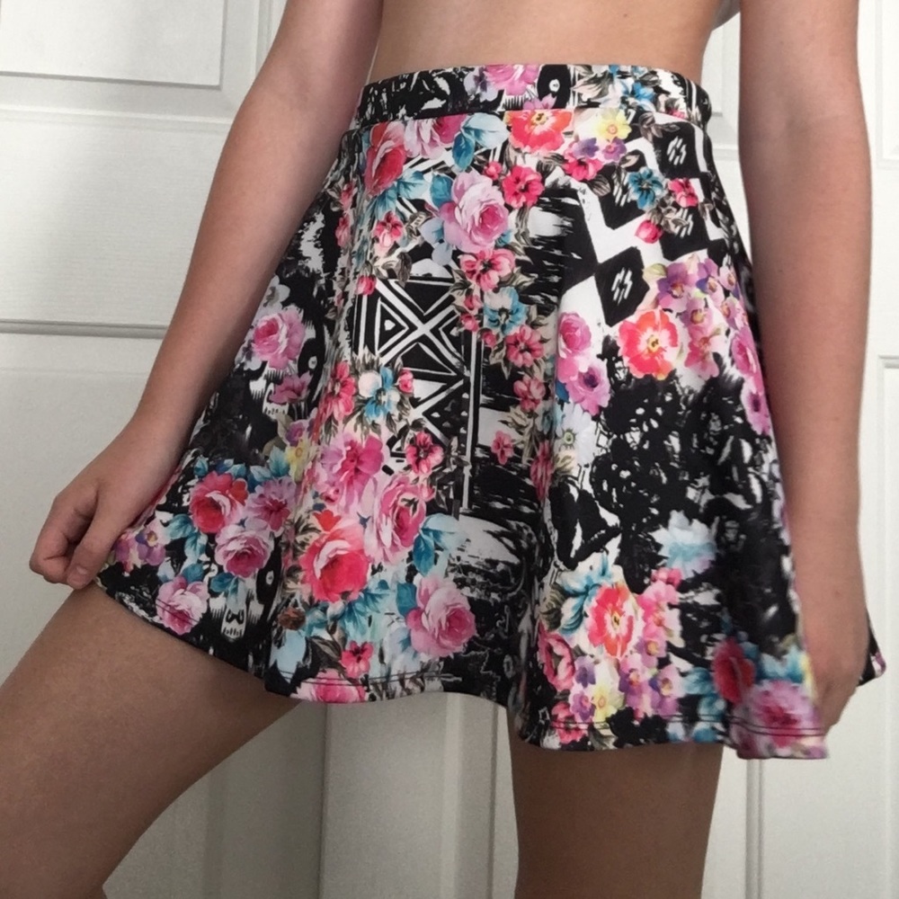 Aeropostal Floral Aztec Skater Skirt