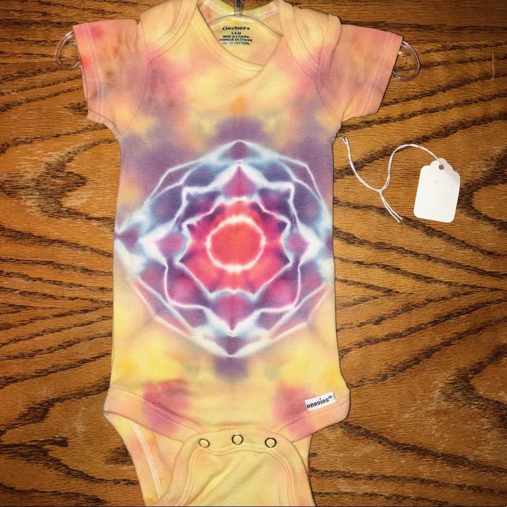 HANDMADE Baby Mandala Tie Dye Gerber Onesie