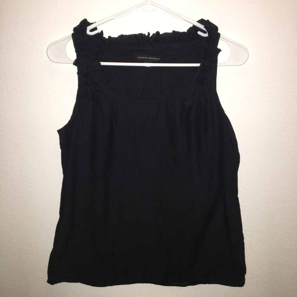 BANNA REPUBLIC black ruffle tank top