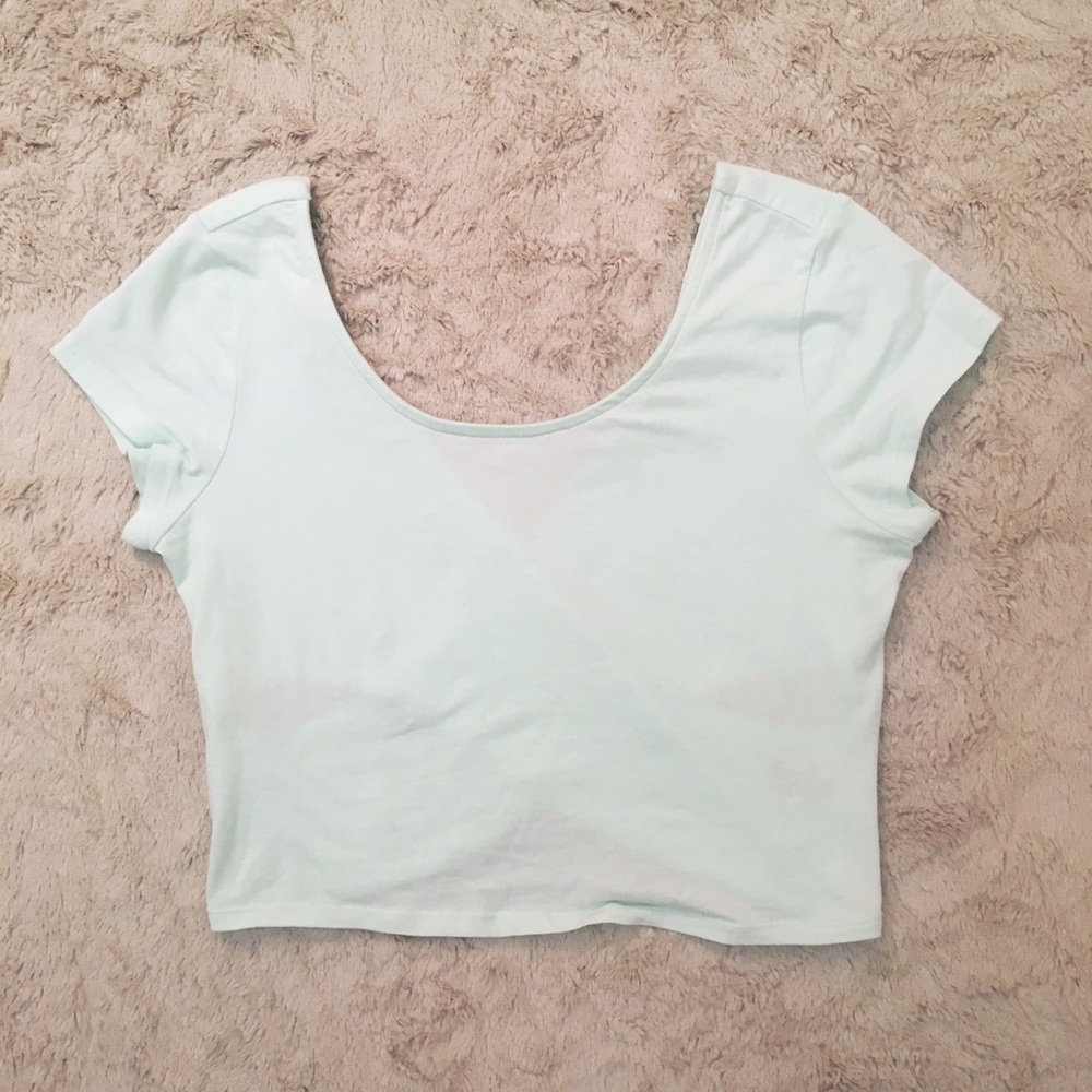 Garage Mint Cross-Back Crop Top