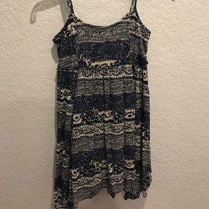 blue and white patterned american eagle dress