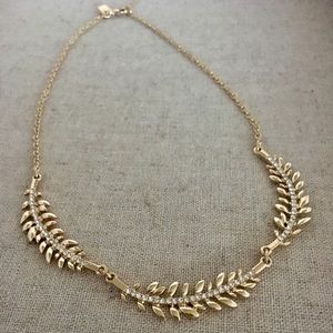 Banana Republic Gold Sparkle Leaf Necklace.