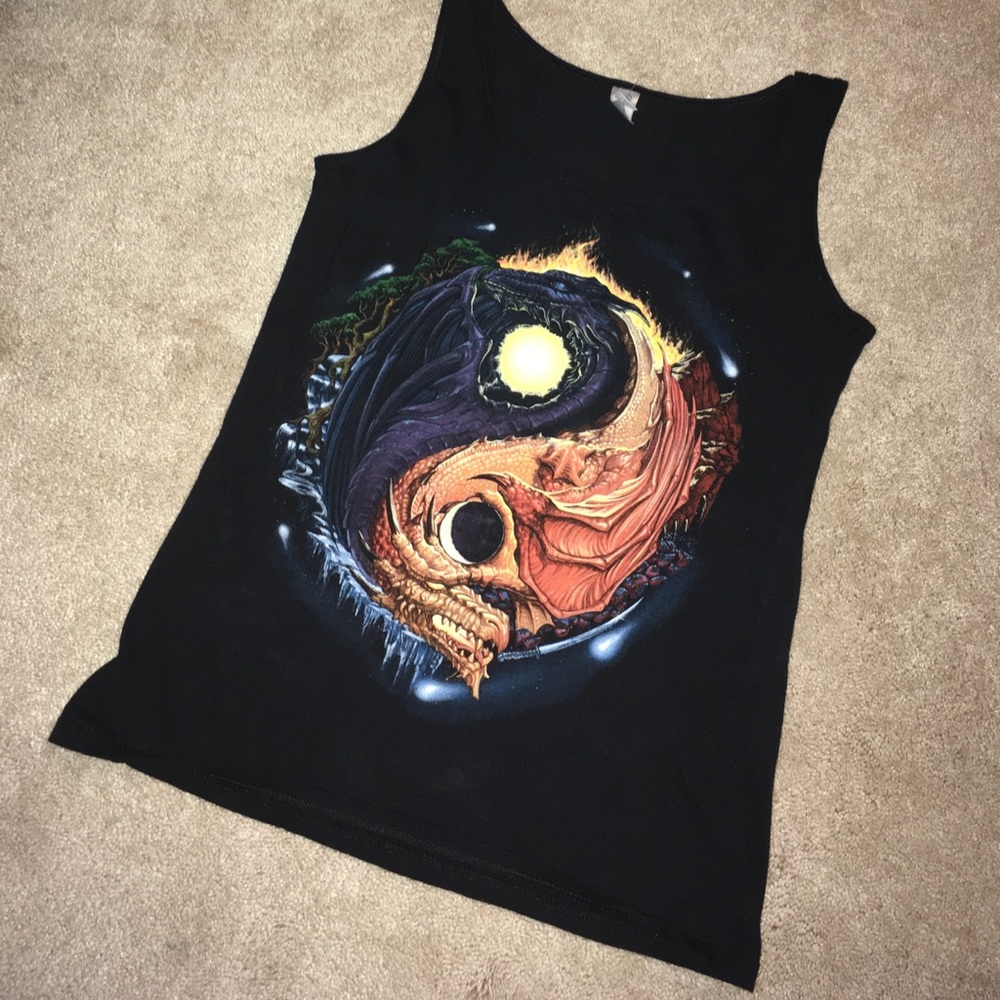 Dragon Yin Yang Punk Aesthetic Tank