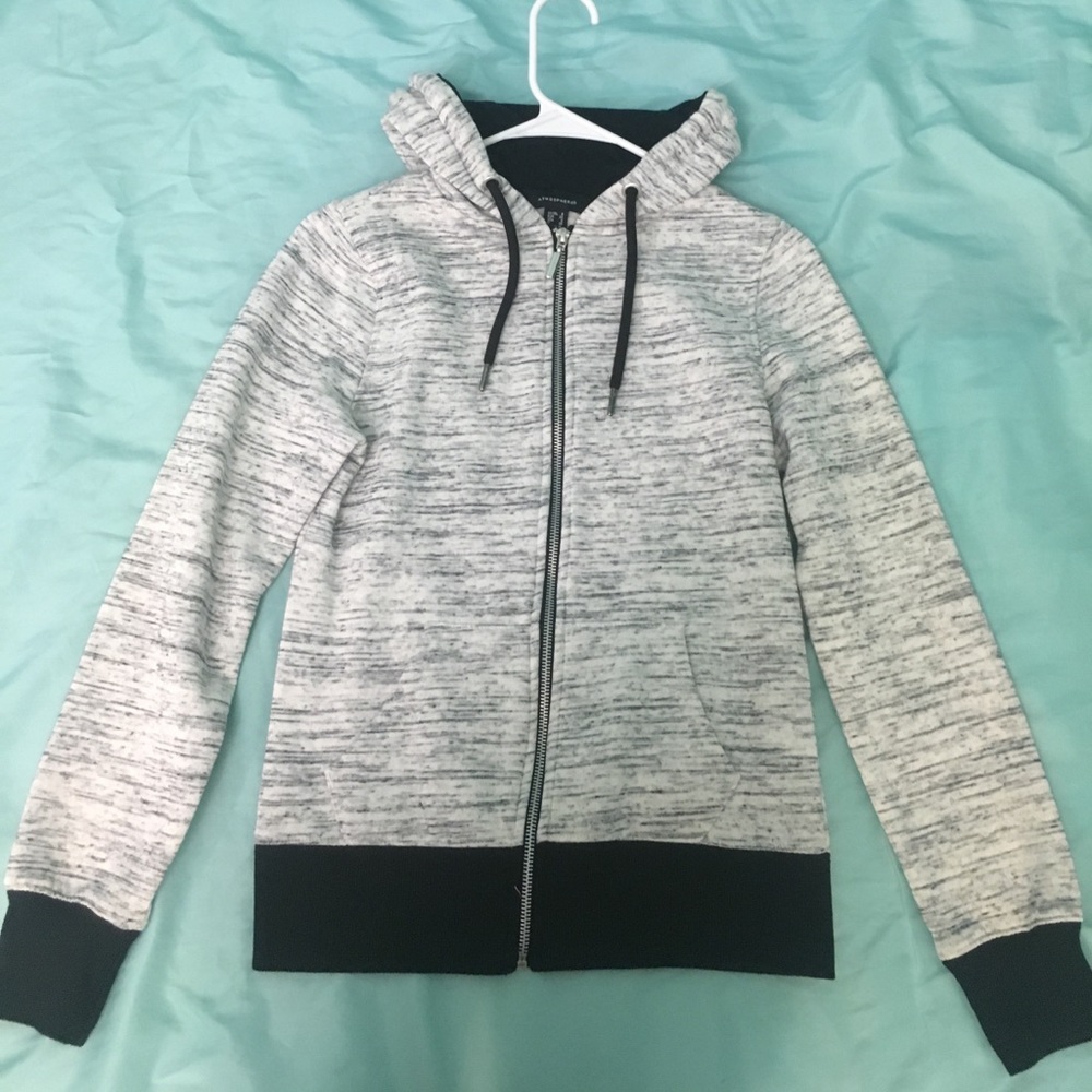 ATMOSPHERE Fleece Lined Zip-Up Hoodie Grey Heather