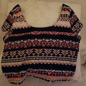 Charlottte Russe Tribal print crop top