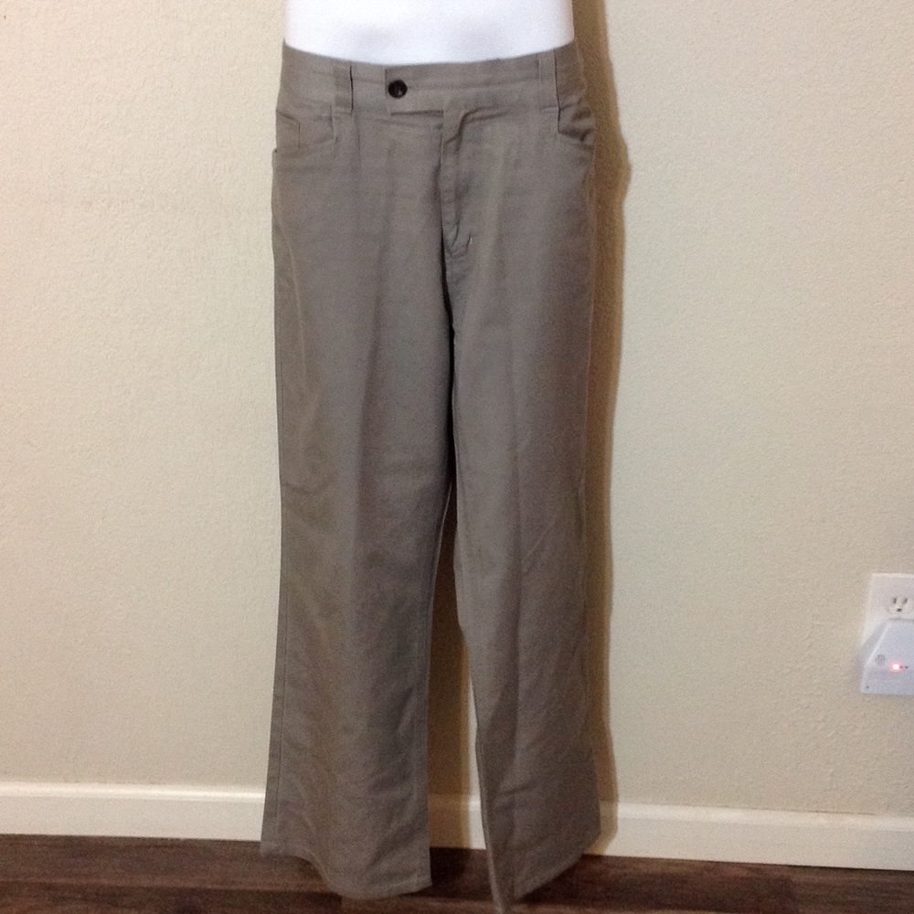 Designer straight leg khaki chinos