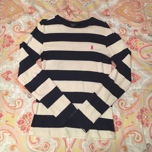 Navy/Cream Striped Long Sleeve