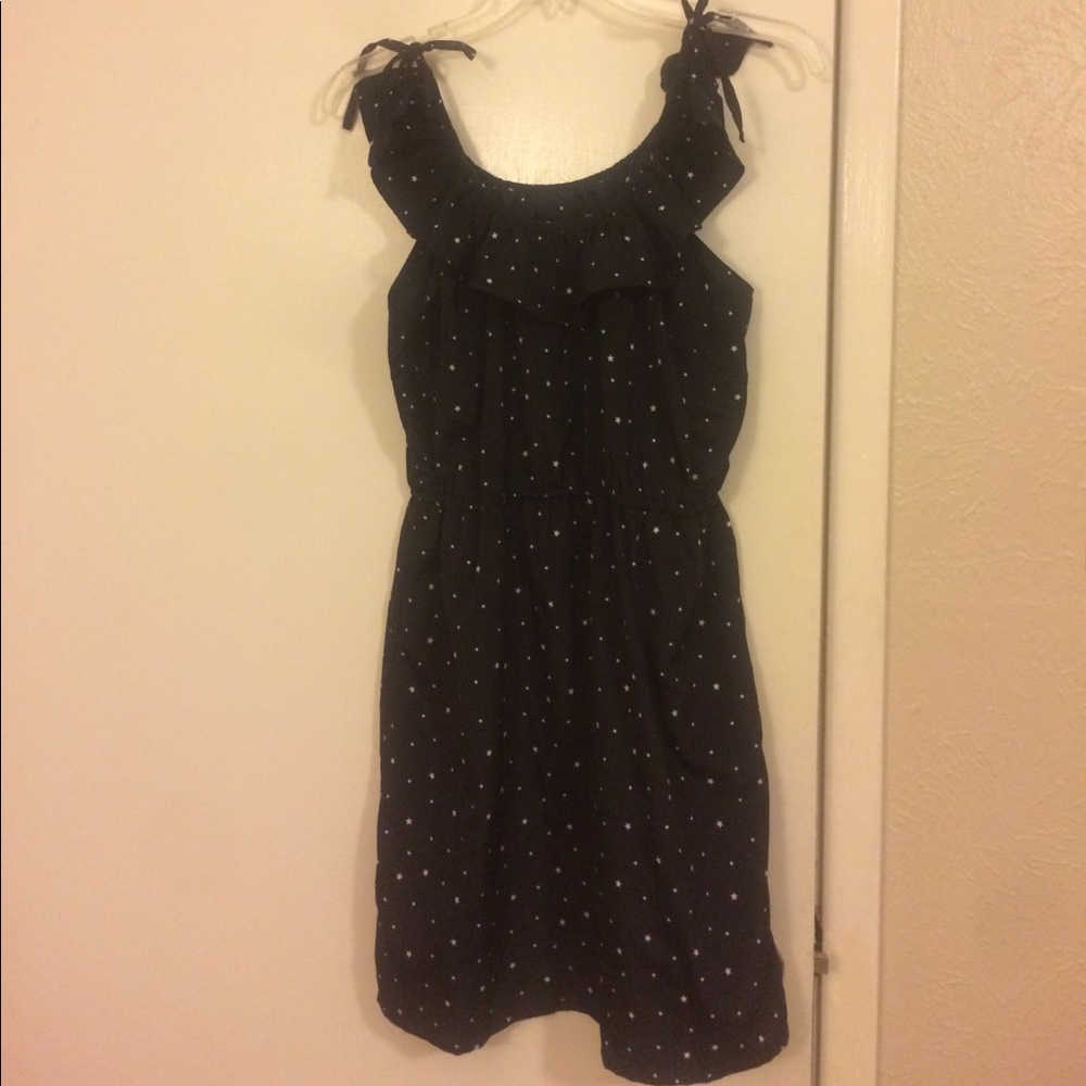 By Corpus Star night Print Ruffle Tie Bow Dress M