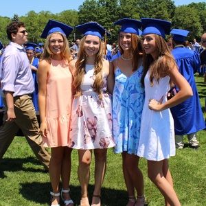 Backless Floral Graduation Dress