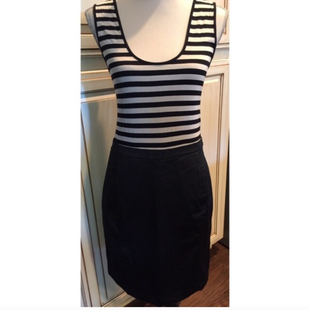 BCBG black and cream dress size medium.